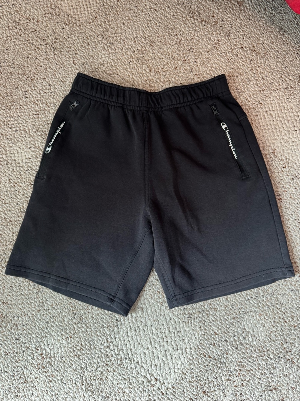 Champion Boys Gray Fleece Shorts Youth Medium (10/12) Zip Pockets